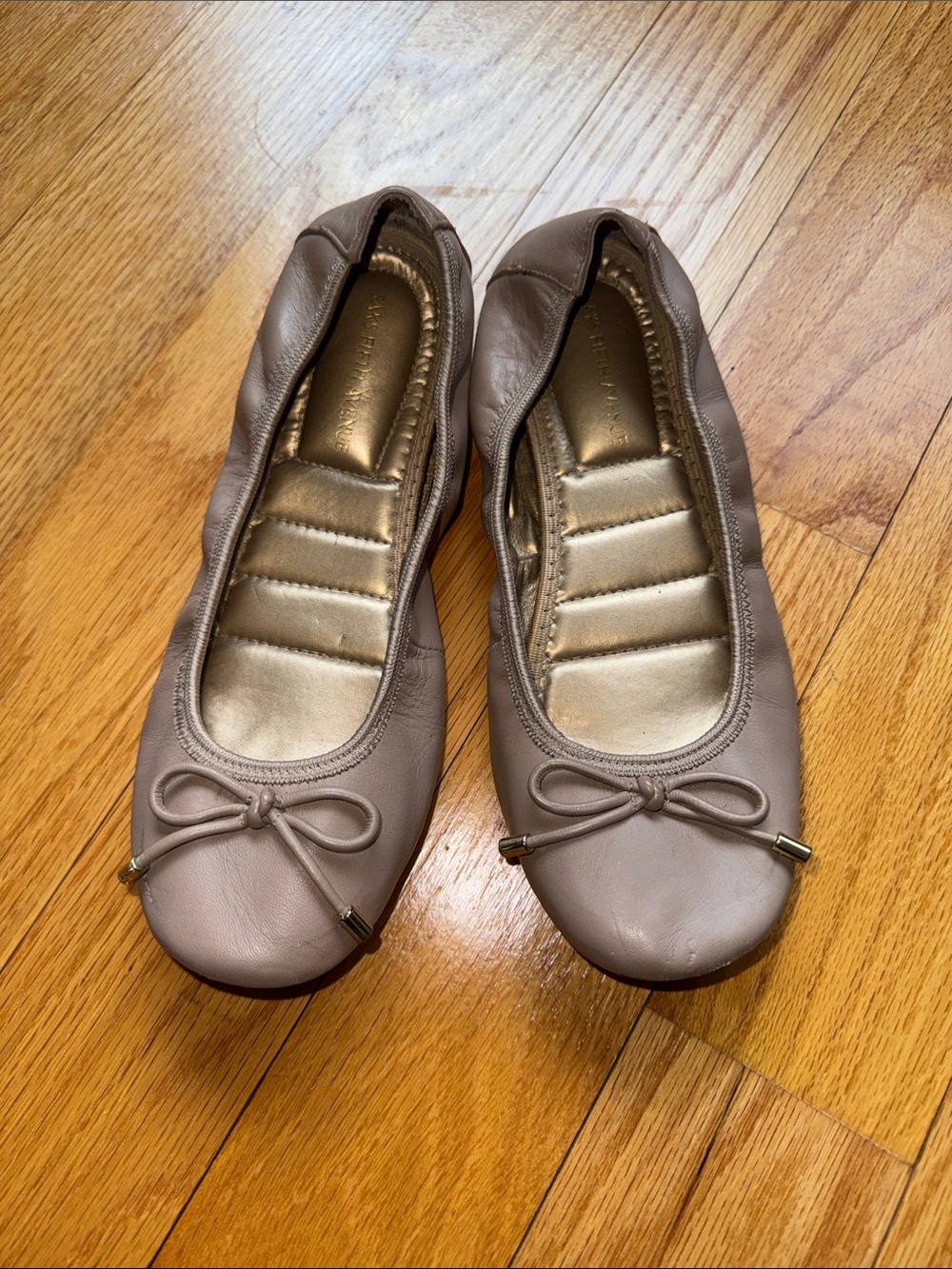 Women’s Leather Ballet Flats with Bow - Saks Fifth Avenue